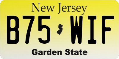 NJ license plate B75WIF