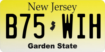 NJ license plate B75WIH