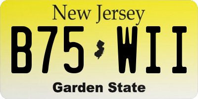 NJ license plate B75WII
