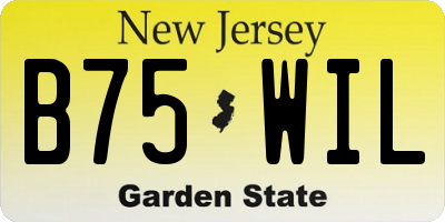 NJ license plate B75WIL