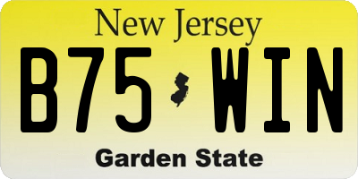 NJ license plate B75WIN