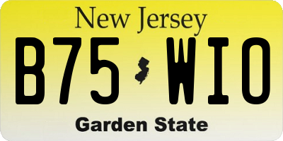 NJ license plate B75WIO