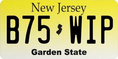 NJ license plate B75WIP