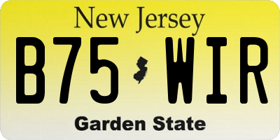NJ license plate B75WIR