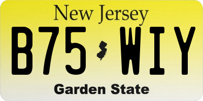 NJ license plate B75WIY