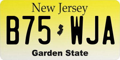 NJ license plate B75WJA