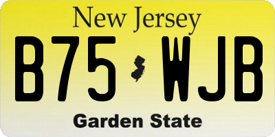 NJ license plate B75WJB