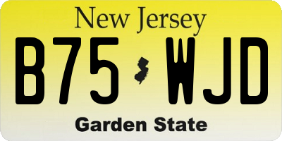 NJ license plate B75WJD