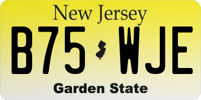 NJ license plate B75WJE