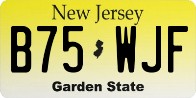 NJ license plate B75WJF