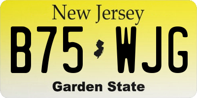 NJ license plate B75WJG