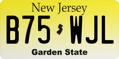 NJ license plate B75WJL