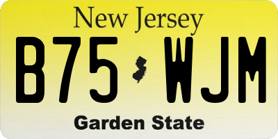 NJ license plate B75WJM