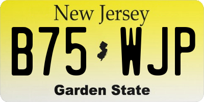 NJ license plate B75WJP