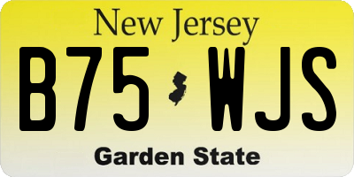 NJ license plate B75WJS
