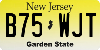 NJ license plate B75WJT