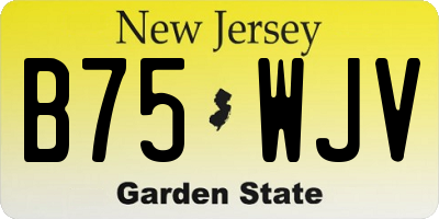 NJ license plate B75WJV