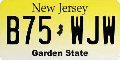 NJ license plate B75WJW