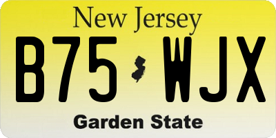 NJ license plate B75WJX