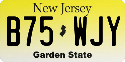NJ license plate B75WJY