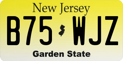 NJ license plate B75WJZ