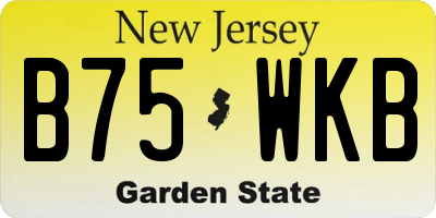 NJ license plate B75WKB