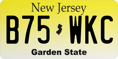 NJ license plate B75WKC