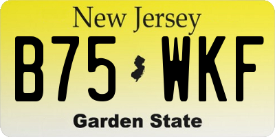 NJ license plate B75WKF