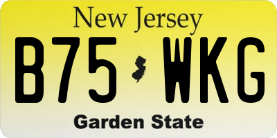 NJ license plate B75WKG