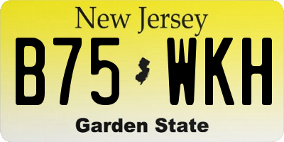 NJ license plate B75WKH