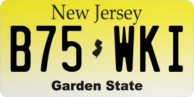 NJ license plate B75WKI