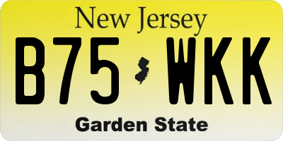 NJ license plate B75WKK
