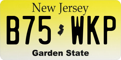NJ license plate B75WKP