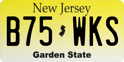 NJ license plate B75WKS