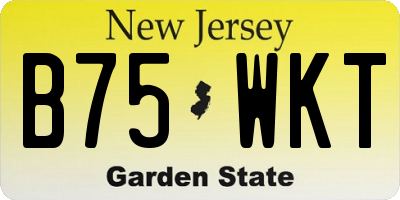 NJ license plate B75WKT