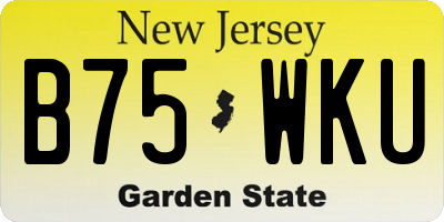 NJ license plate B75WKU