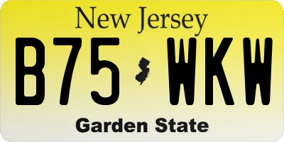 NJ license plate B75WKW