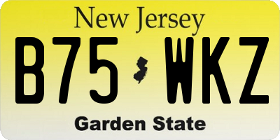 NJ license plate B75WKZ