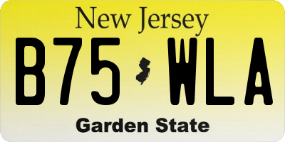 NJ license plate B75WLA