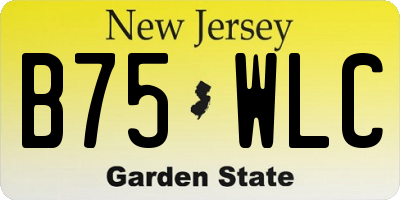 NJ license plate B75WLC