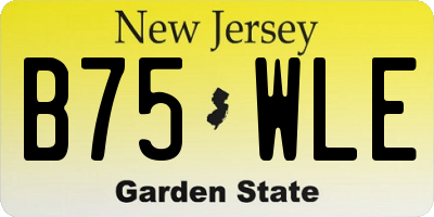 NJ license plate B75WLE