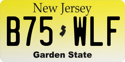 NJ license plate B75WLF