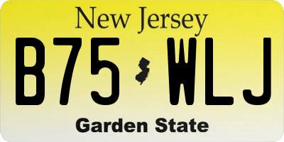 NJ license plate B75WLJ