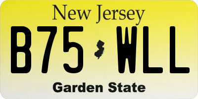 NJ license plate B75WLL