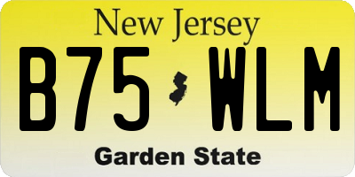 NJ license plate B75WLM