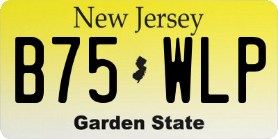 NJ license plate B75WLP