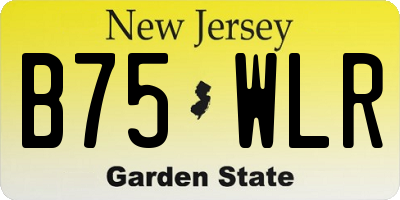 NJ license plate B75WLR