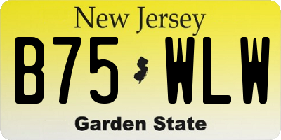 NJ license plate B75WLW