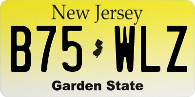 NJ license plate B75WLZ