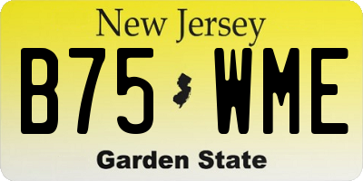NJ license plate B75WME